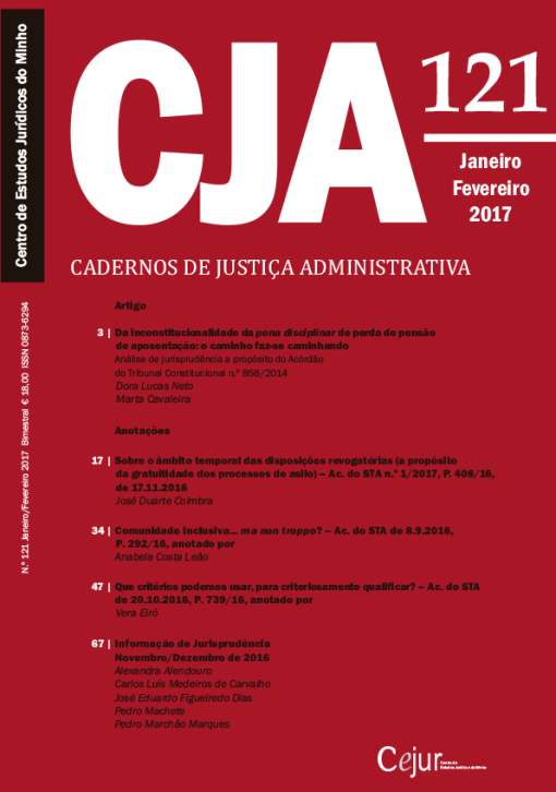 Cadernos de Justiça Administrativa n.º 121
