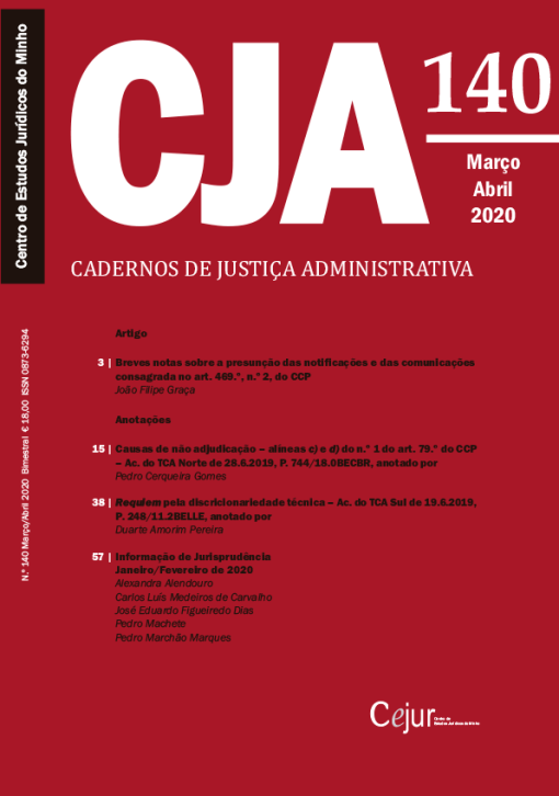 Cadernos de Justiça Administrativa n.º 140