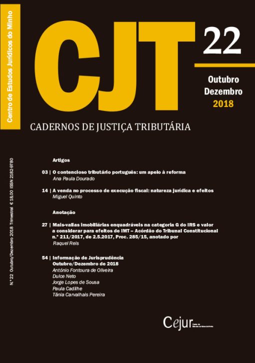 Cadernos de Justiça Tributária n.º 22
