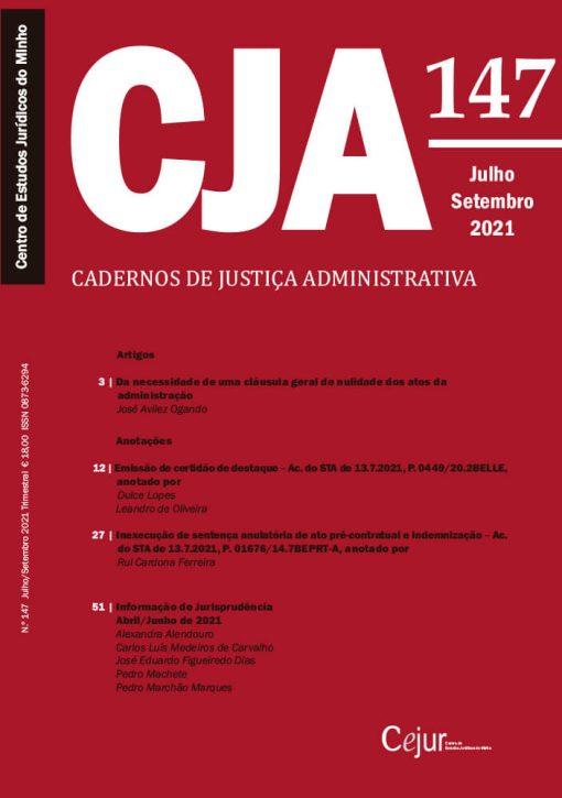Cadernos de Justiça Administrativa n.º 147