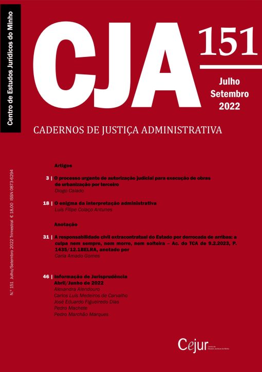 Cadernos de Justiça Administrativa n.º 151