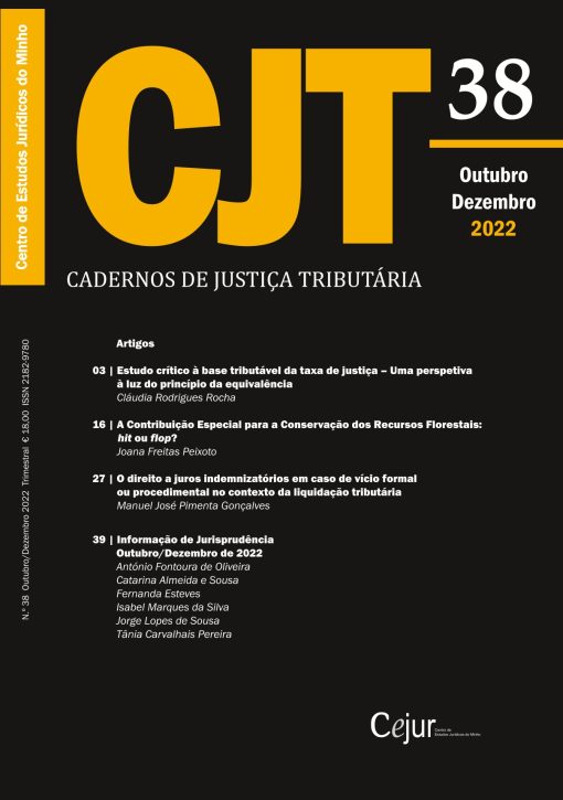 Cadernos de Justiça Tributária n.º 38