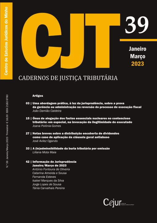 Cadernos de Justiça Tributária n.º 39