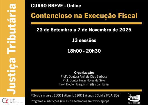 Curso breve | Contencioso na Execução Fiscal | Online