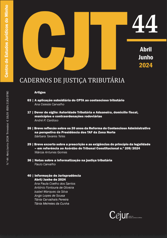 Cadernos de Justiça Tributária n.º 44