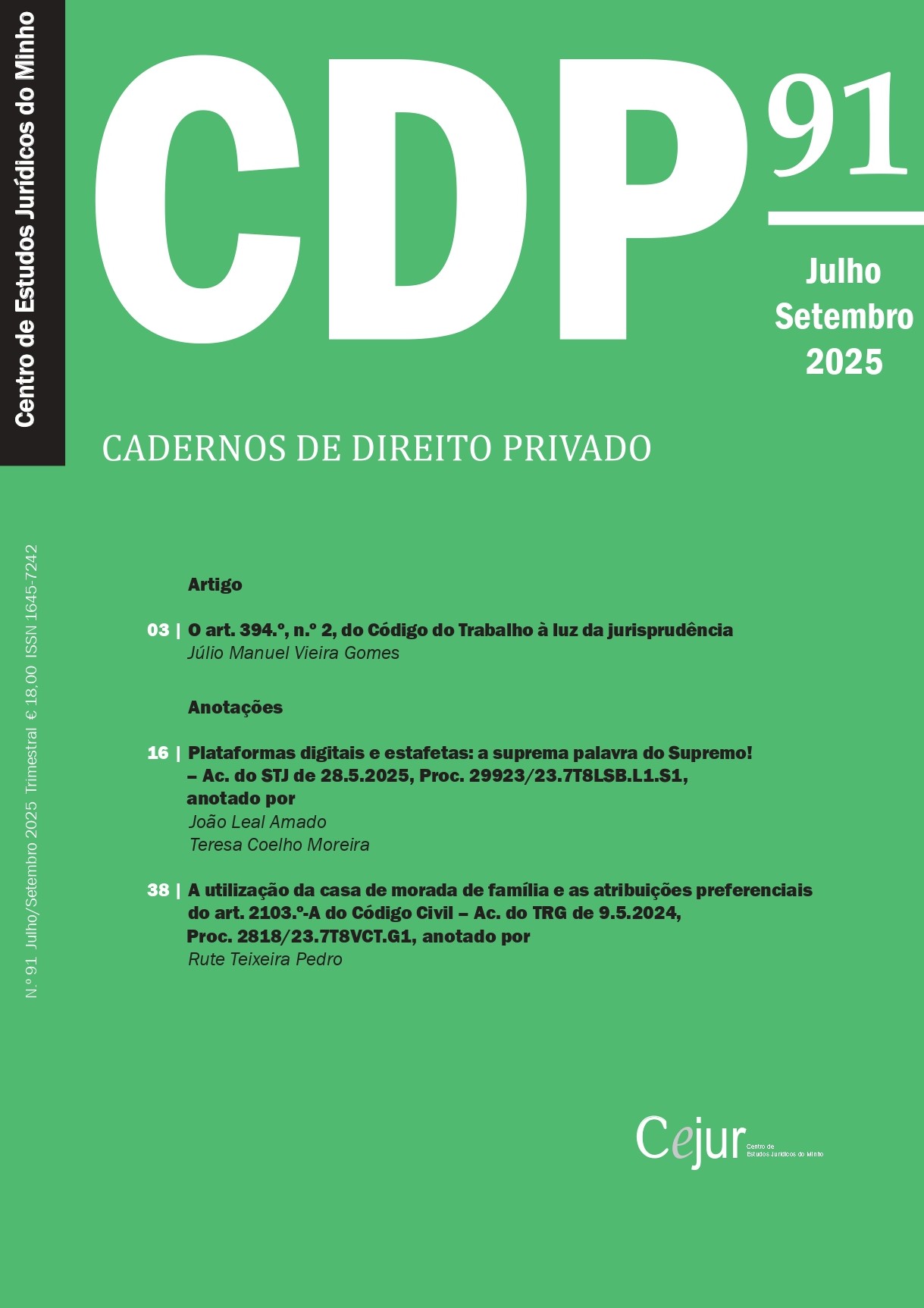 Cadernos de Direito Privado n.º 91
