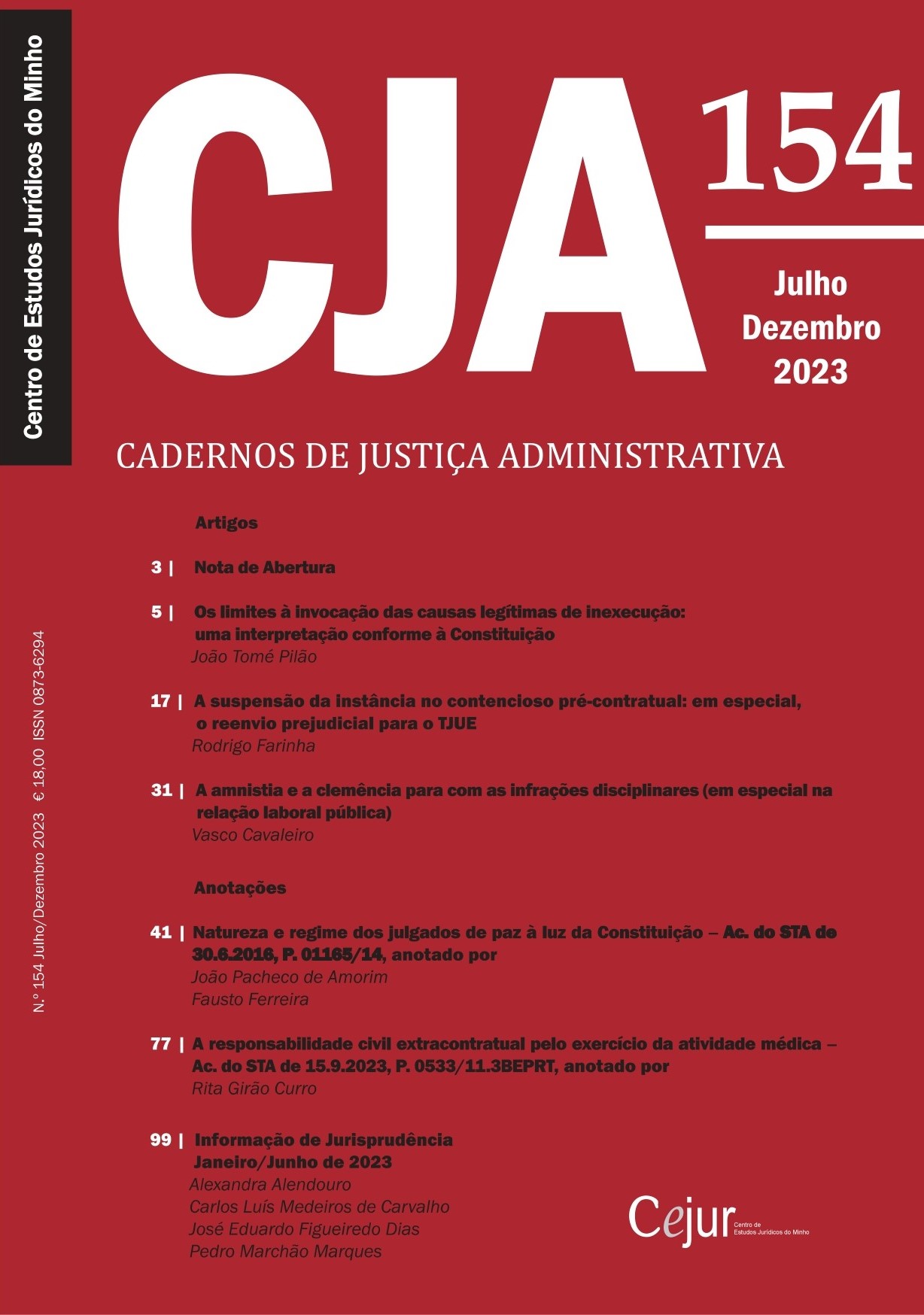 Cadernos de Justiça Administrativa n.º 154